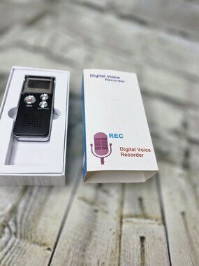 Professional Digital Voice Recorder Black 8GB Tested Works w Cords